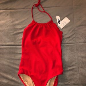 Super Cute Halter Top Red Scallop One Piece